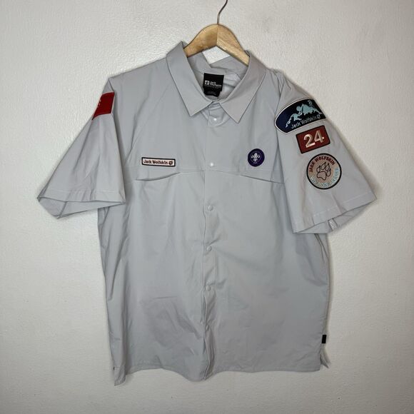 Bundle Of 2 Jack Wolfskin Asia Wanderwhim Shirts Snap Up Patch Men’s Large - Picture 12 of 16